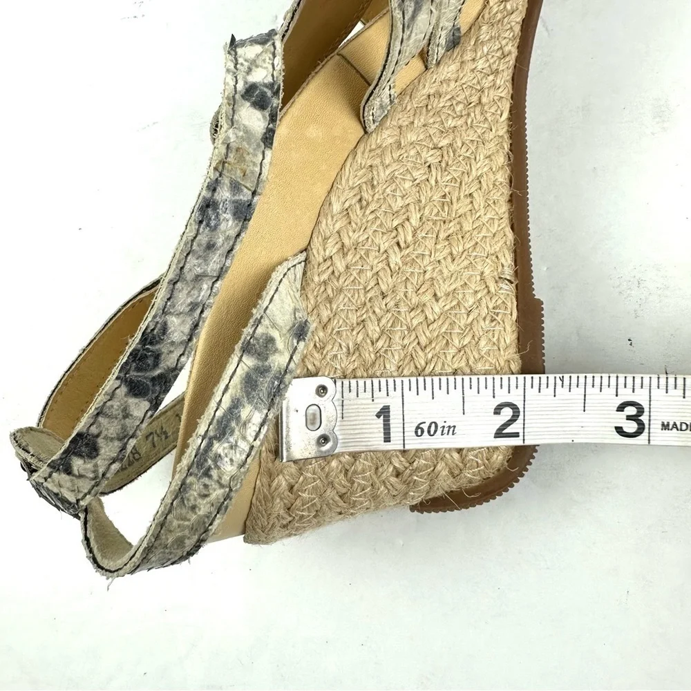 Paul Green Sandal 10 Snakeskin Espadrille‎ Wedge Strappy Shoes Womens